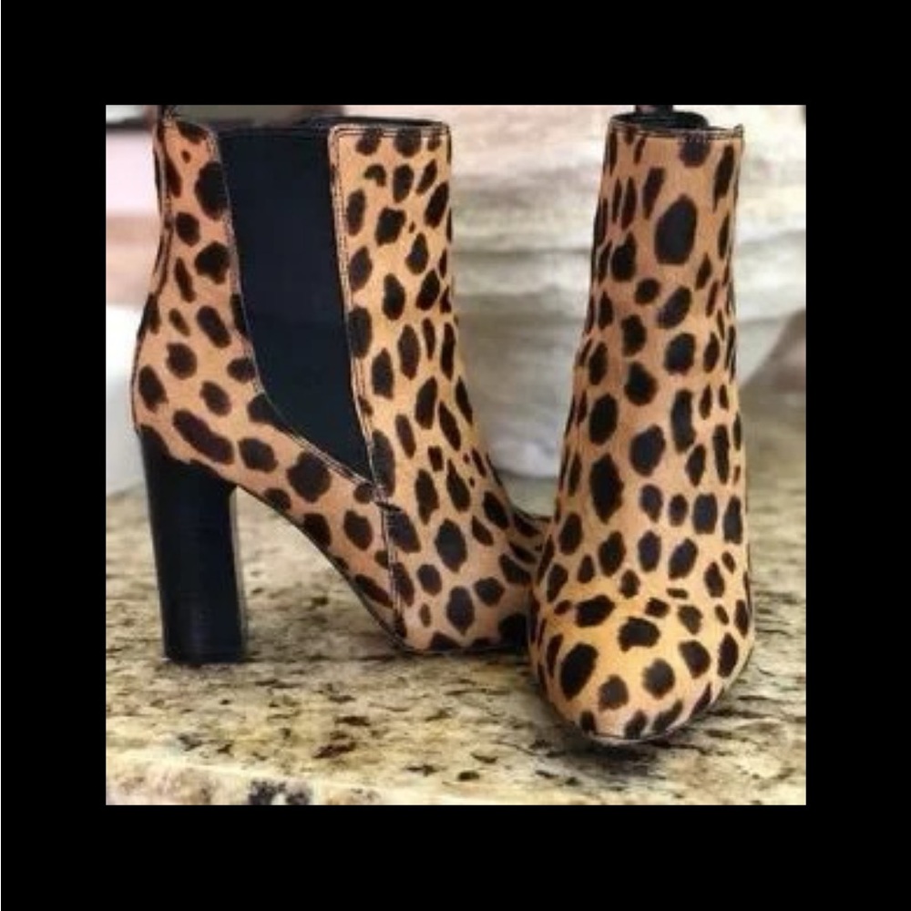 Vince Camuto Calf Hair Animal Print Block Heeled Boots